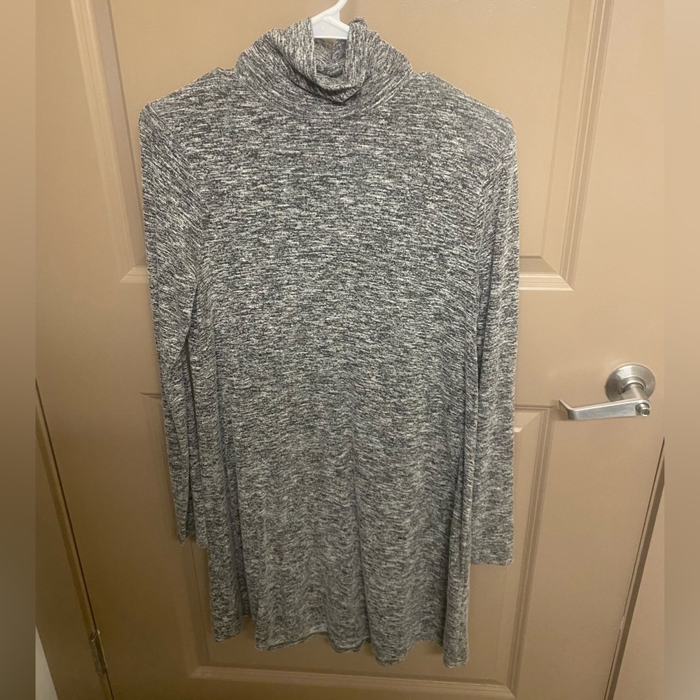 Heather grey mock neck long sleeve dress